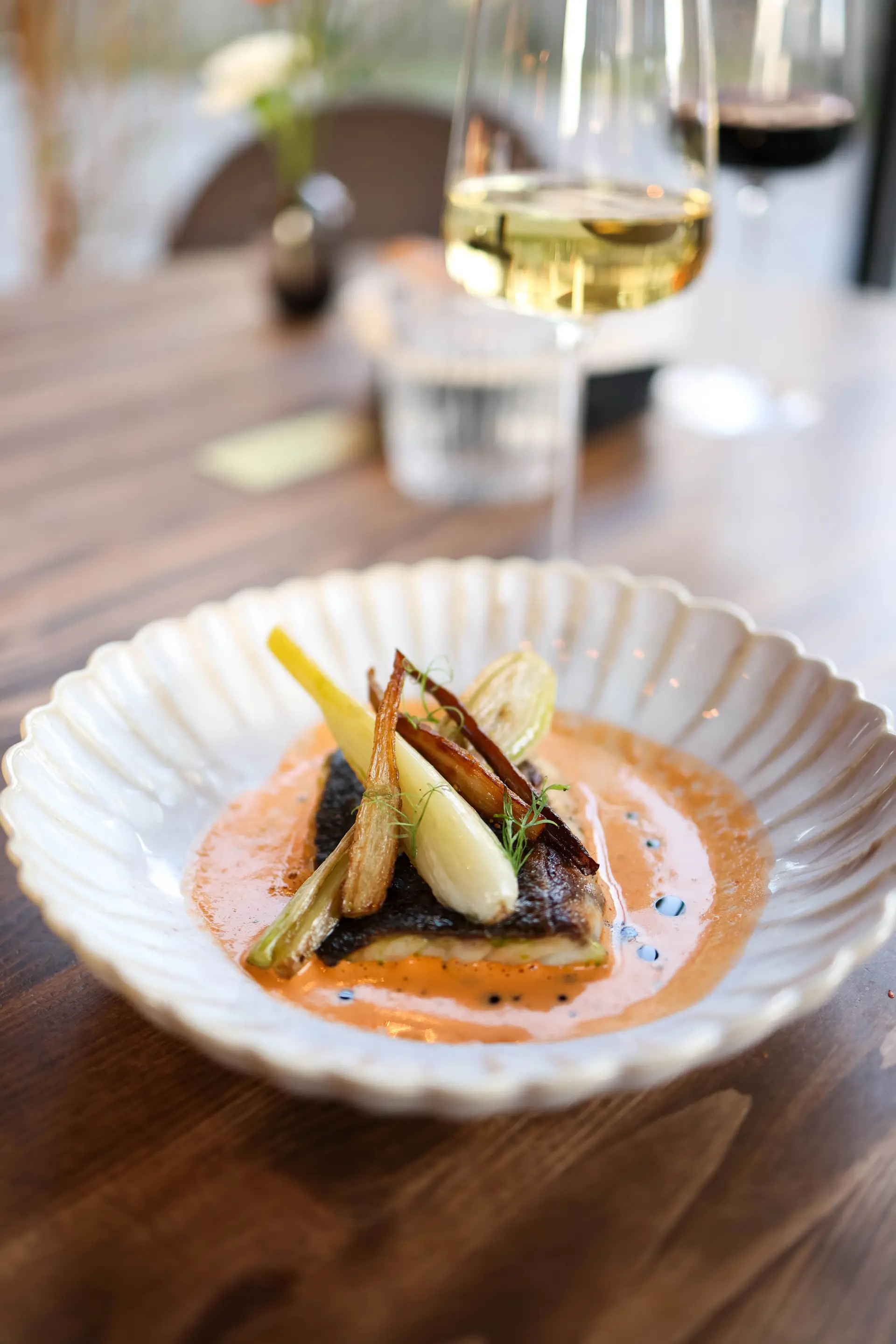 Grilled fish gourmet dish